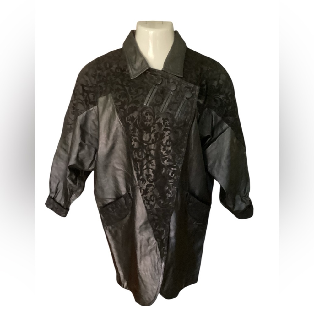 Vintage leather trench coat L-XL